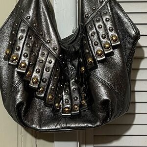 B. Makowsky Animal Print Leather Handbag